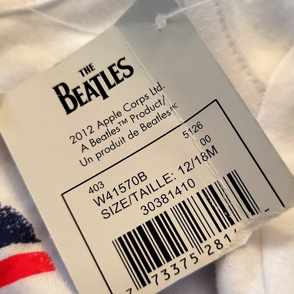 NWT Beatles white long sleeve onesie/bodysuit - Picture 4 of 4